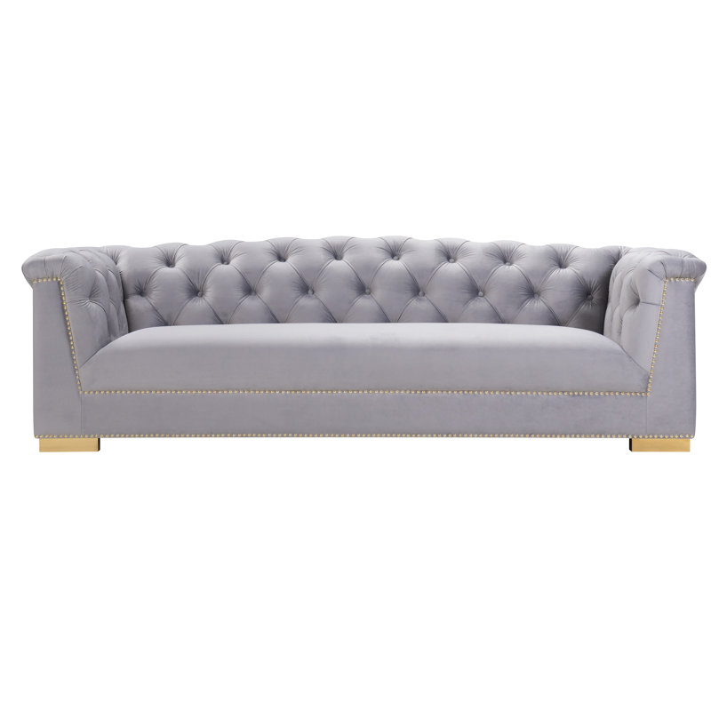 InspireMeHomeDécor Farah Cream Velvet Sofa & Reviews | Wayfair